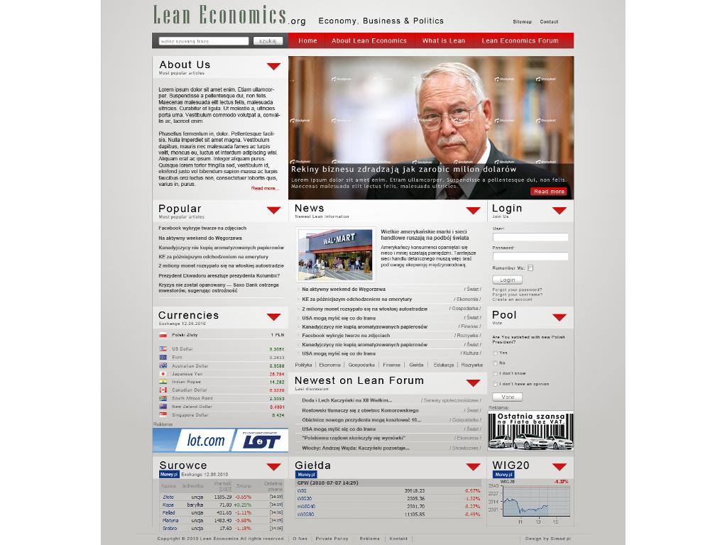 Projekt portalu o tematyce ekonomicznej
