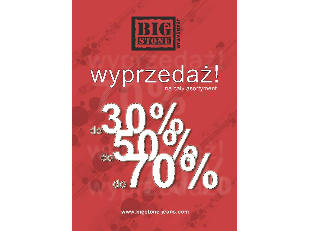 Plakat B2  " BIG STONE - WYPRZEDAŻ "