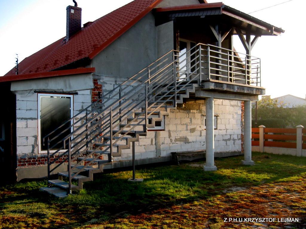 Schody metalowe konstrukcja pod stopnie z drewna, Skrzypnik, dolnośląskie