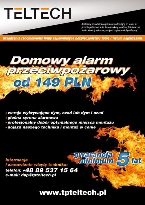 Domowy alarm przeciwpożarowy Dym Czad 