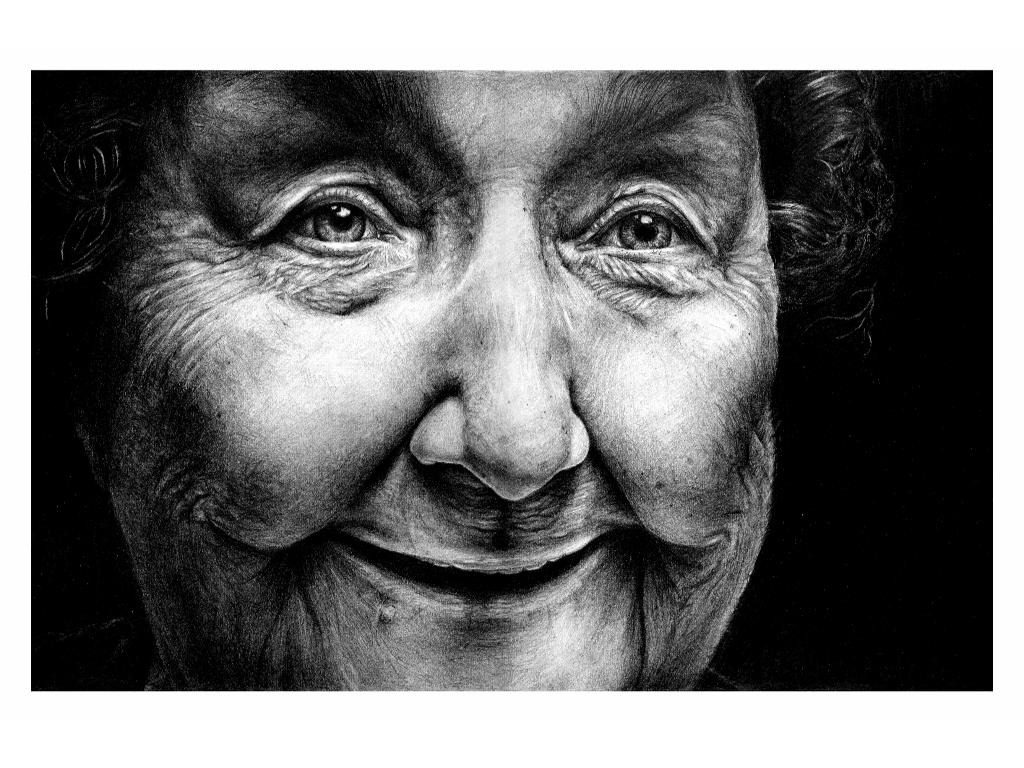 "GrandMa". Size 44x30 cm