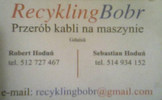 Oferta RecyklingBobr Przerób Kabli, Gdańsk, pomorskie
