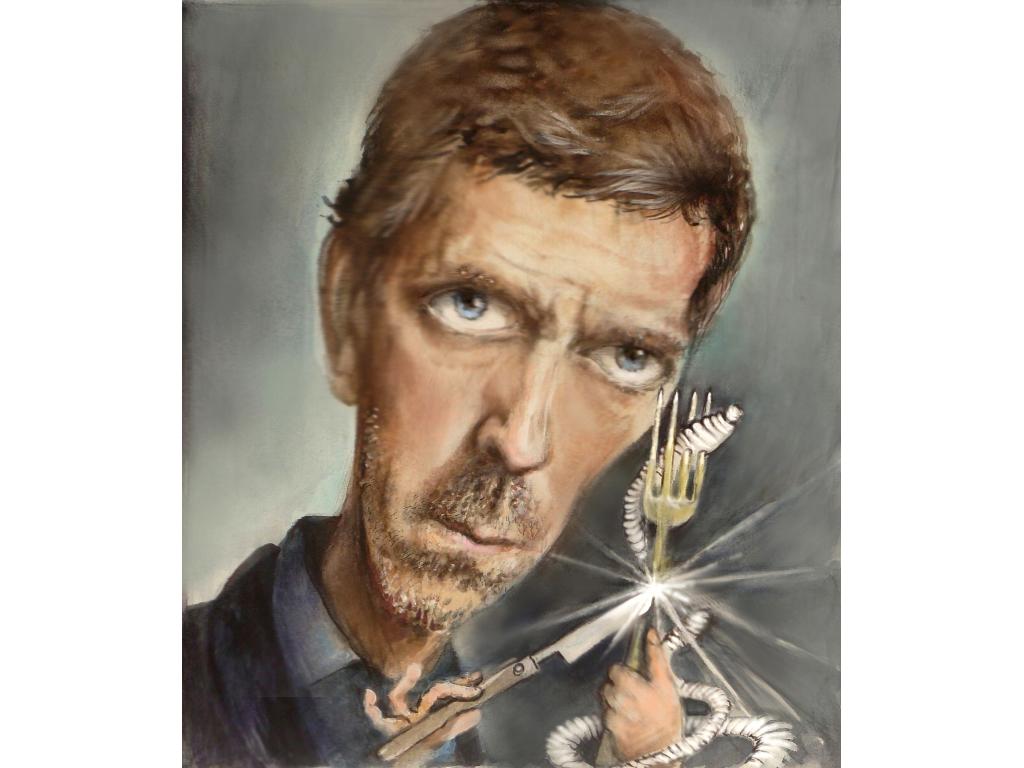 Hugh Laurie,caricature by Maciej Szproch from Poland
