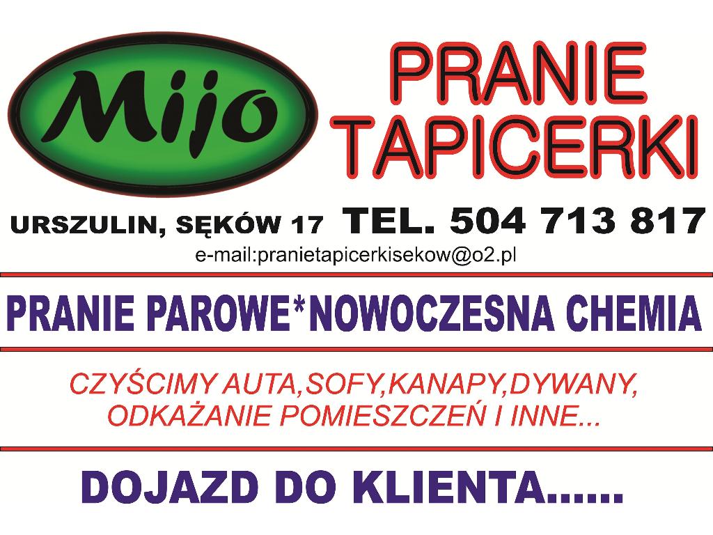 Pranie tapicerki meblowej,samochodowej i dywanów., Lublin, Łęczna, Włodawa, Chełm, Urszulin, lubelskie