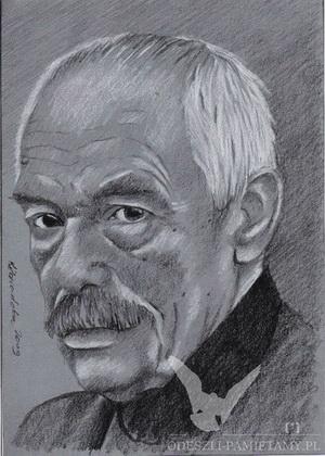 ołówek na szarym papierze plus biała pastel