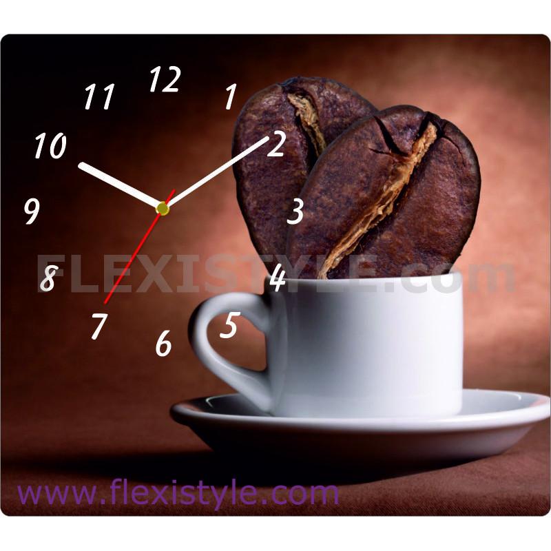 Nowoczesny zegar kuchenny miłość do kawy