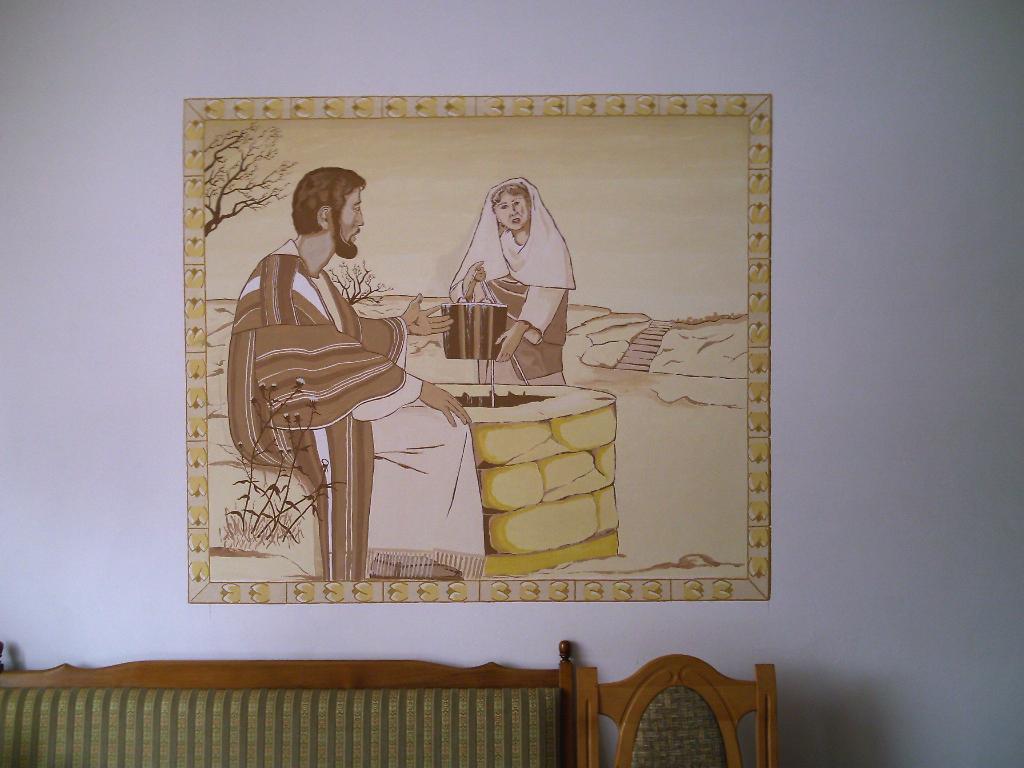 Glinka wenecka , malowanie obrazów na ścianach, Krzyszkowo, wielkopolskie