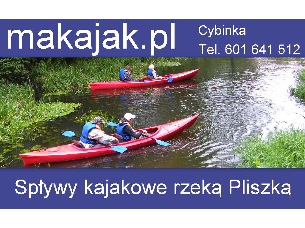 Spływy kajakowe rzeką Pliszka w lubuskim, Cybinka, lubuskie