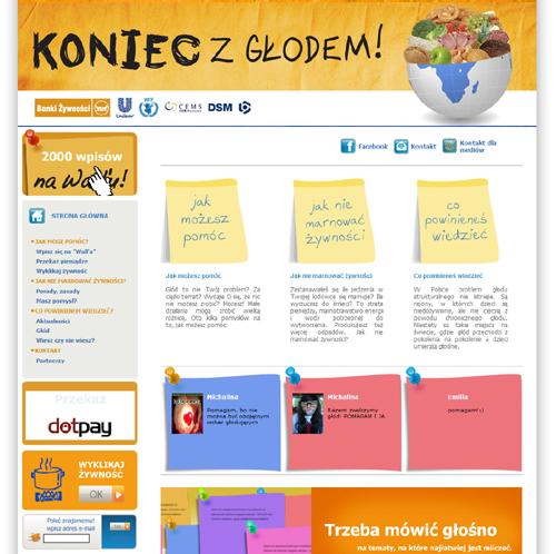 Strona kampanii społecznej "Nie marnuj jedzenia" - Unilever
