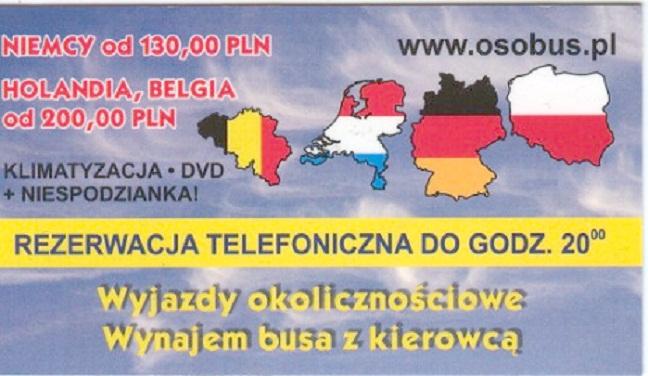 Przewóz osób do Niemiec, Holandii i BelgiiTANIO, Jelenia Góra, Złotoryja, Legnica, Lubin, Jawor,, dolnośląskie