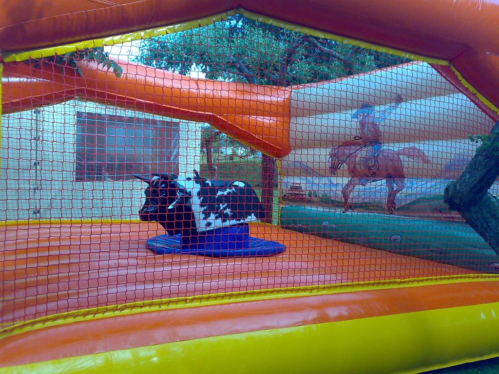 Byk rodeo,dmuchańce,zjeżdżalnie dmuchane dla dzieci,wynajem dmuchańców ; woks.pl
