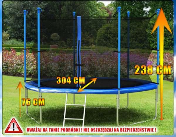 TRAMPOLINA z SIATKĄ 305 CM HOP-SPORT SPORTBODY.PL, Białystok, podlaskie