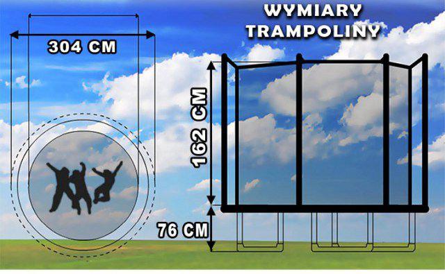 TRAMPOLINA z SIATKĄ 305 CM HOP-SPORT SPORTBODY.PL, Białystok, podlaskie