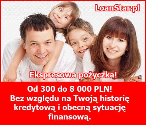 Pożyczka od 300 do 8 000 PLN!  