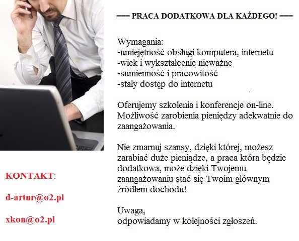 Praca dodatkowa dla każdego, przez internet