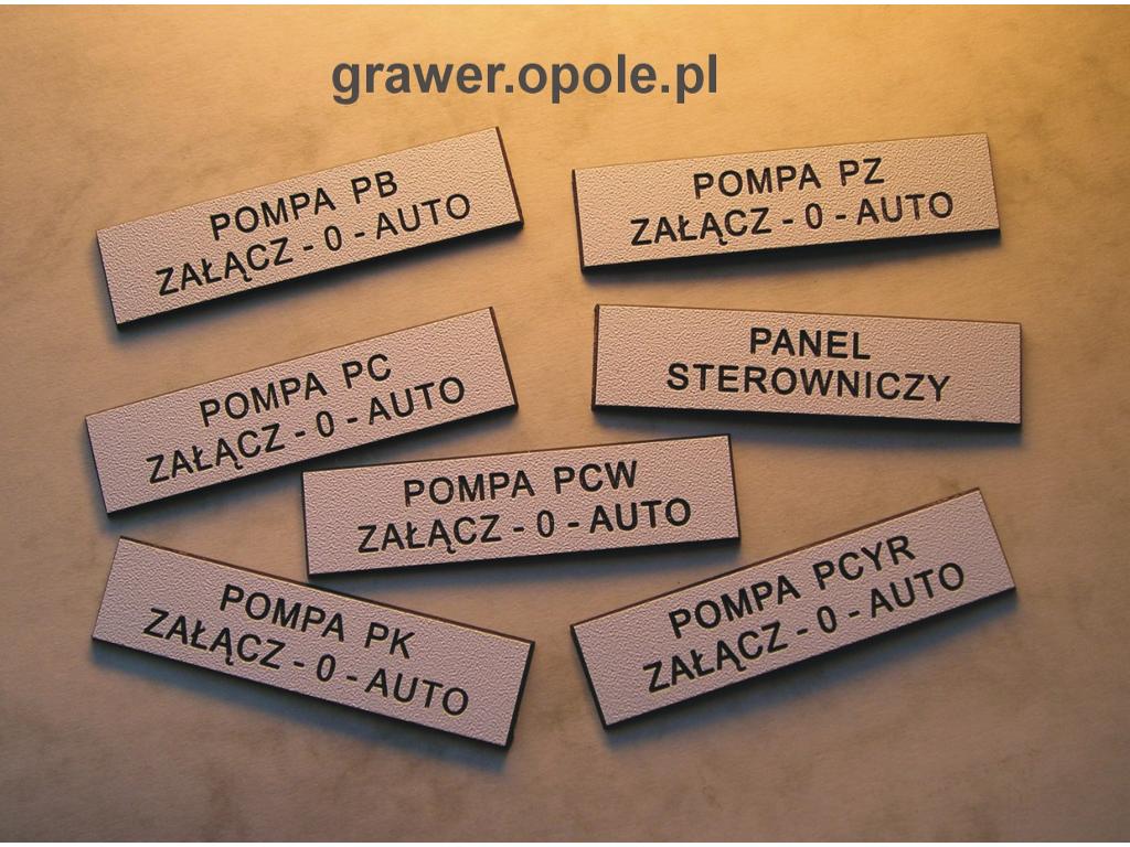 Tabliczki z laminatu grawerskiego, grawerowane -GRAWER Opole