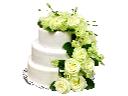 Tort weselny w stylu angielskim z żywymi kwiatami