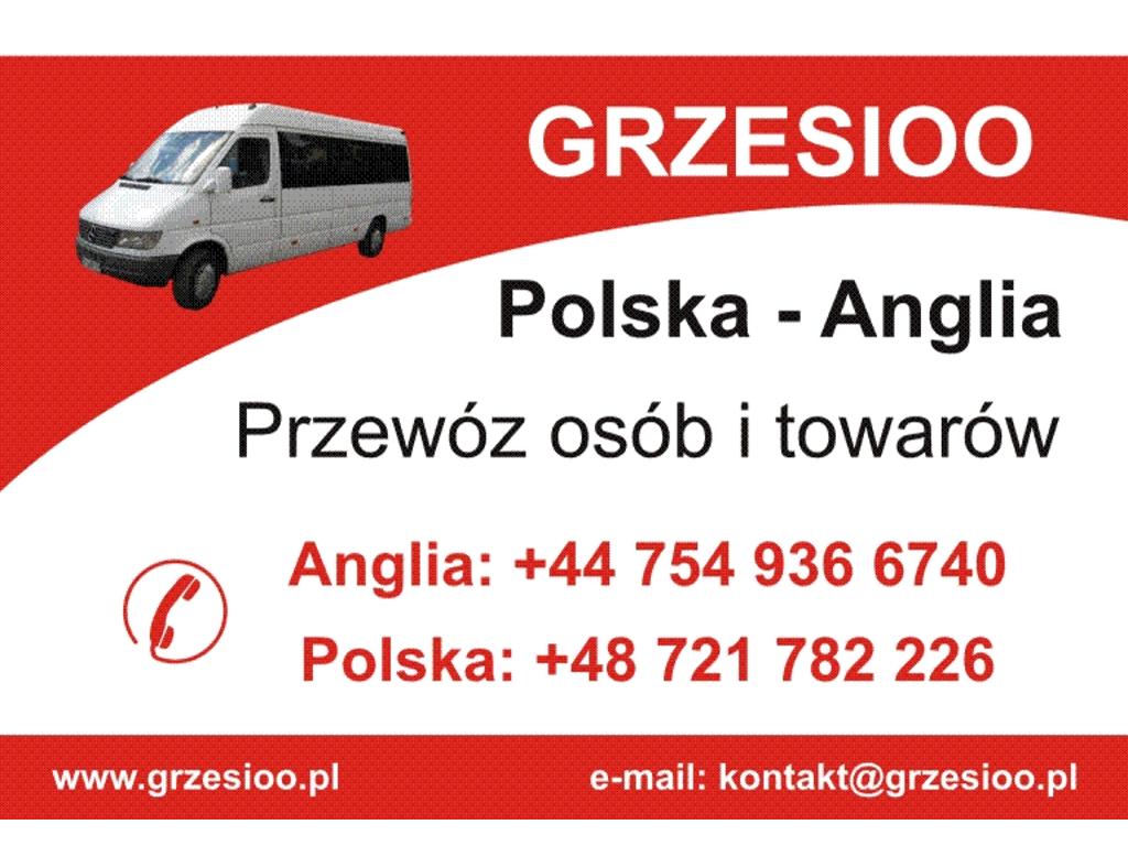 Busy Polska Anglia GRZESIOO, przewozy PL-UK