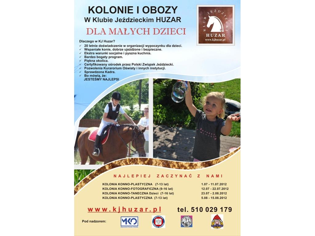 Kolonie dla najmłoszych, konie, taniec, sztuka, fotografia