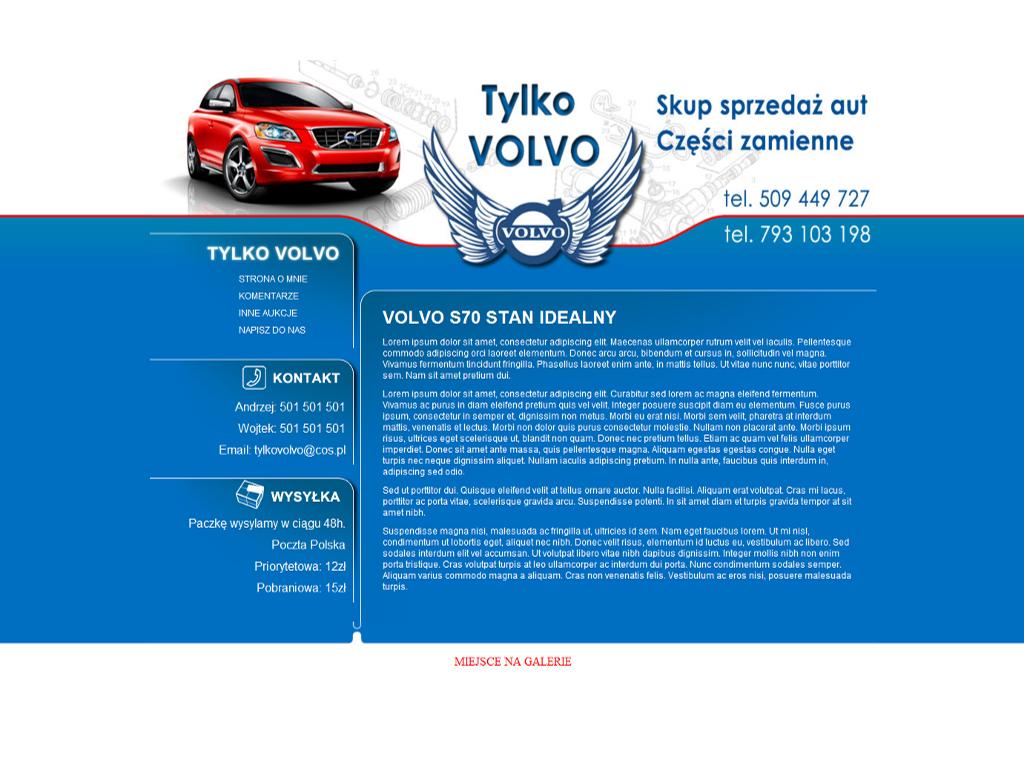 Szablon allegro firmy Tylko Volvo