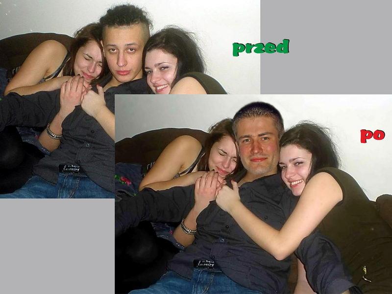 Przykład fotomontażu "przed" i "po".