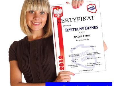 Certyfikat Programu Rzetelny Biznes - kliknij, aby powiększyć