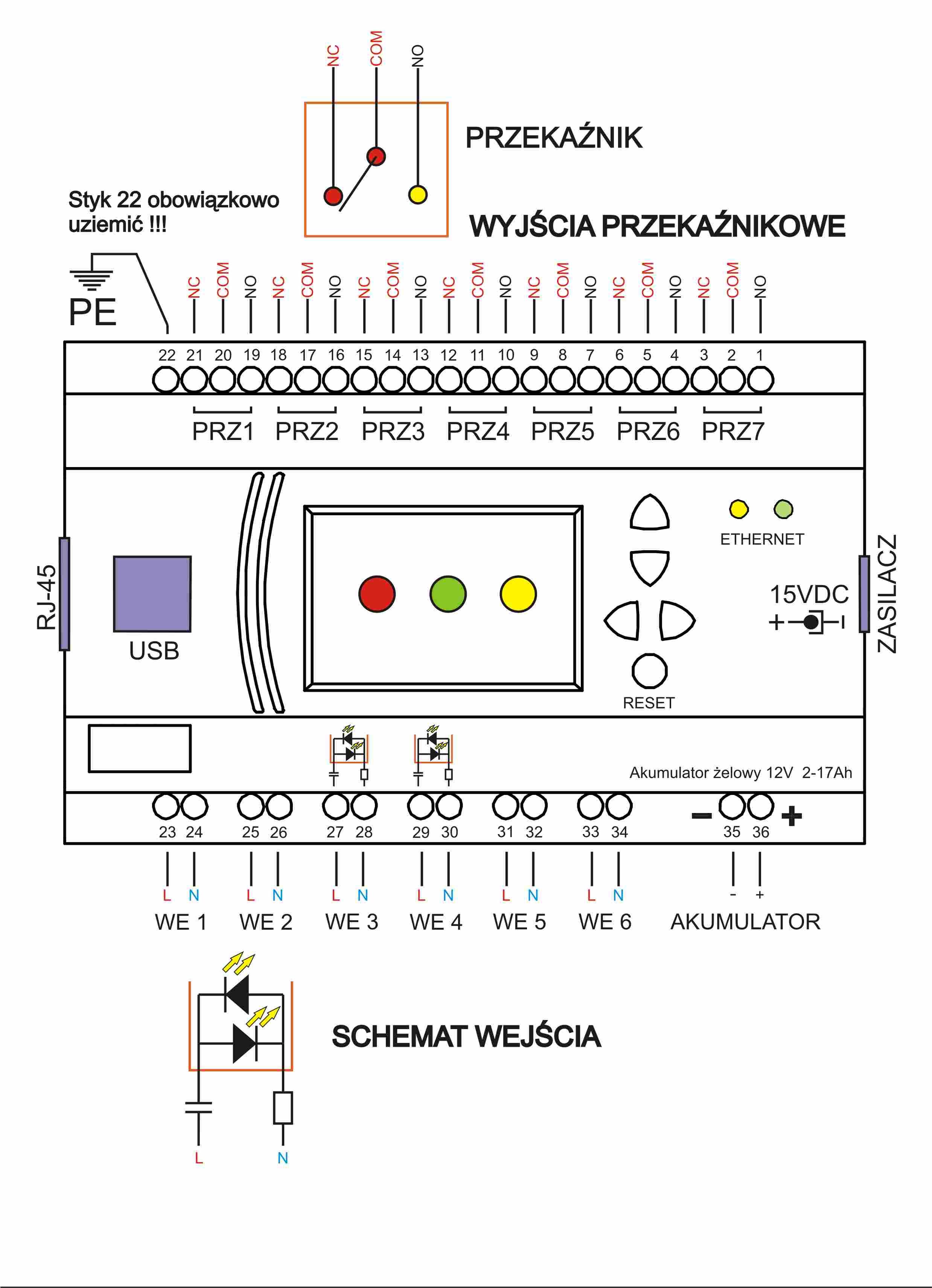 PLC2011A0 przekaźnik programowalny schemat