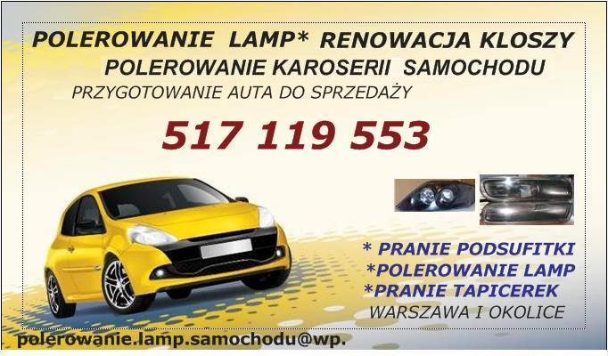 POLEROWANIE LAMP* REGENERACJA  KLOSZY 517 119 553*, WARSZAWA, mazowieckie