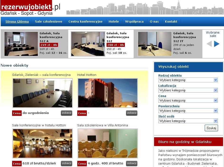 Strona internetowa www.rezerwujobiekt.pl