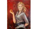 "Portret z jabłkiem", 50 x 70 cm w świetle ramy