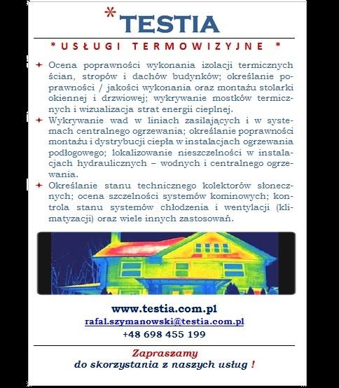 Termowizja Termografia Testia Bydgoszcz, kujawsko-pomorskie