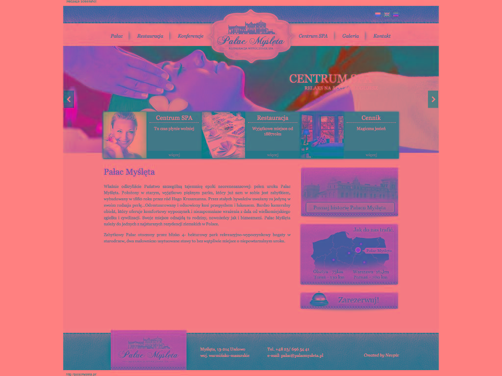 Strona internetowa hotelu SPA