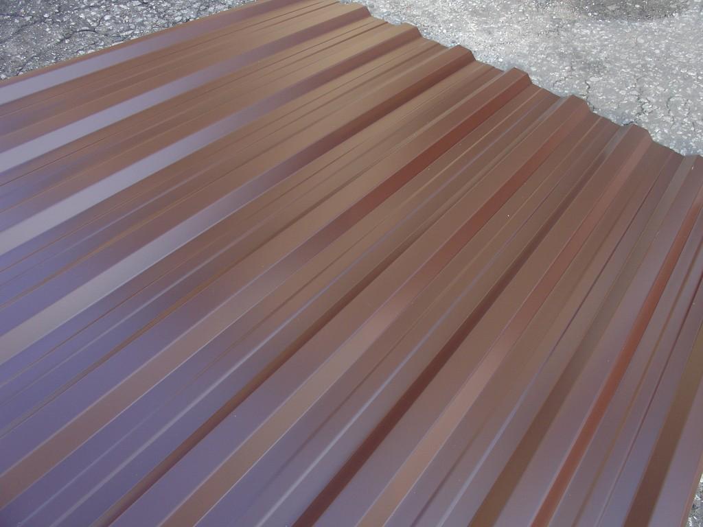 Trapezowa ocynk powlekana lakier dach sufit garaż kolor brązowy