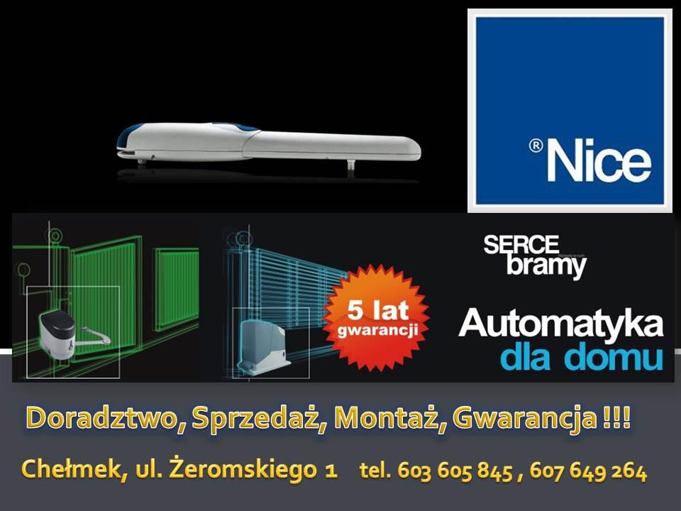 Napędy bram, automatyka, BFT, NICE, TOUSEK, Montaż automatyki, bramy, Chełmek, Oświęcim, Chrzanów, Bieruń, Libiąż, Trzebinia, Kęty, Tychy, Jaworzno, Brzeszcze,