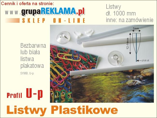 Listwa plastikowa do plakatów o profilu U-p