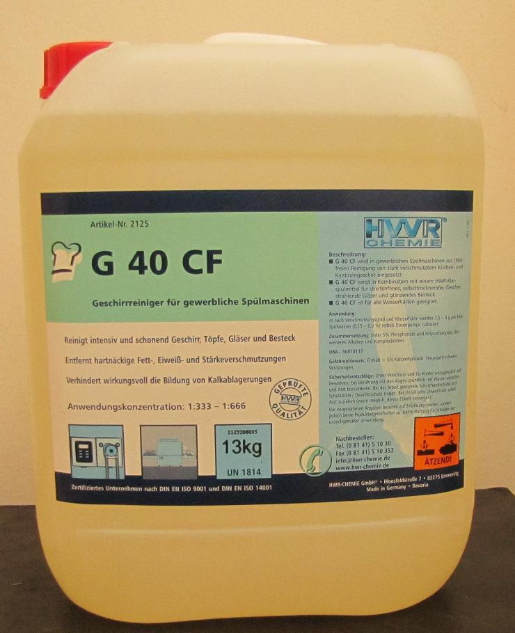 G-40CF  Płyn myjący do zmywarek opak. 13 kg