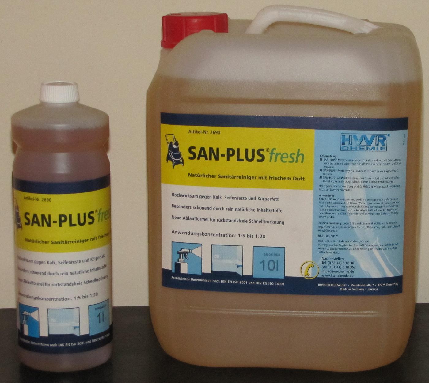 SAN-PLUS FRESH - opakowanie 1 i 10 litrowe