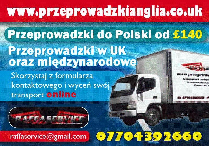 Przeprowadzki PL-UK-EU od 140 funtow/Transport Europa - 30% Promocja