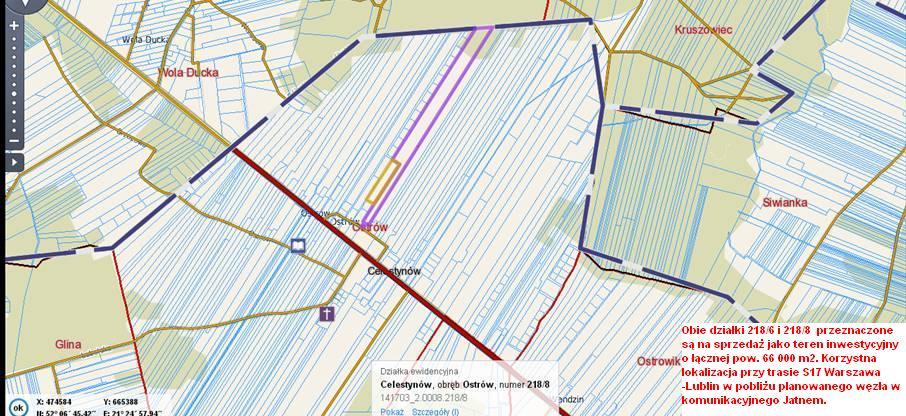 Teren inwestycyjny przy trasie Warszawa-Lublin