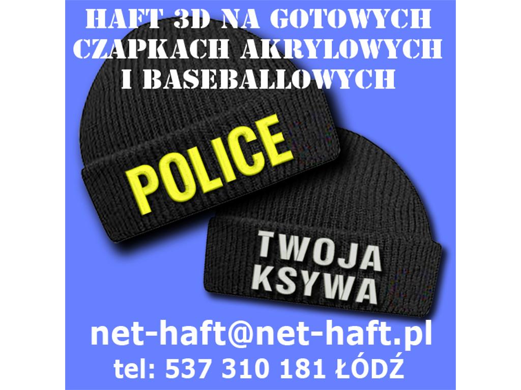 haft na czapce zimowej wełnianej haftowanie na czapkach