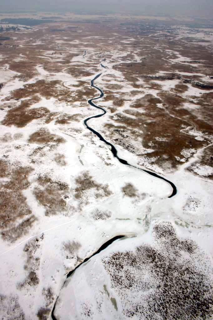 Narew, latanie balonem, zima