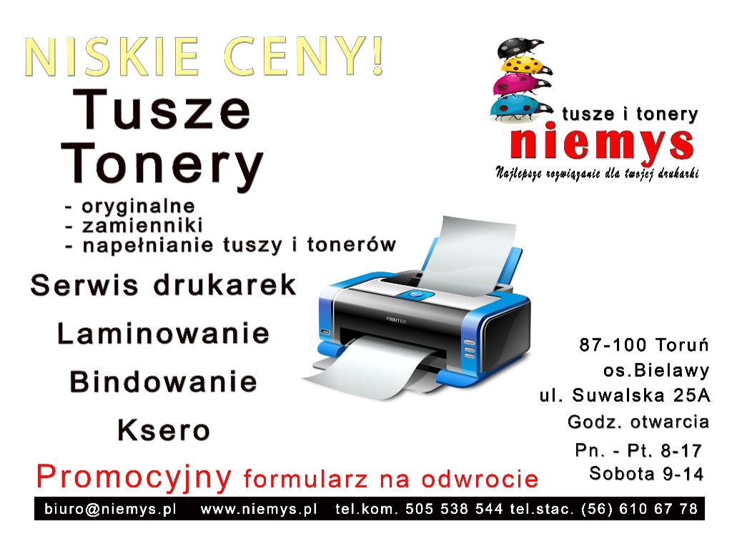 Tusze do drukarek Toruń, Tonery do drukarek Toruń, Regeneracja Toruń, kujawsko-pomorskie