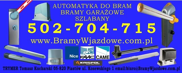 Automatyka do bram przesuwnych skrzydłowych garażowych szlabany, Piastów, Warszawa, mazowieckie