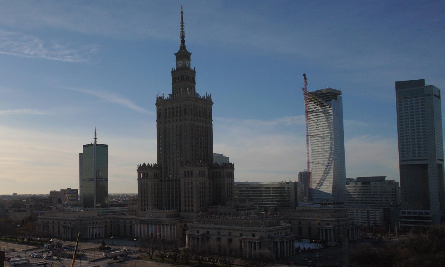 Panorama centrum Warszawy - widok na PKiN