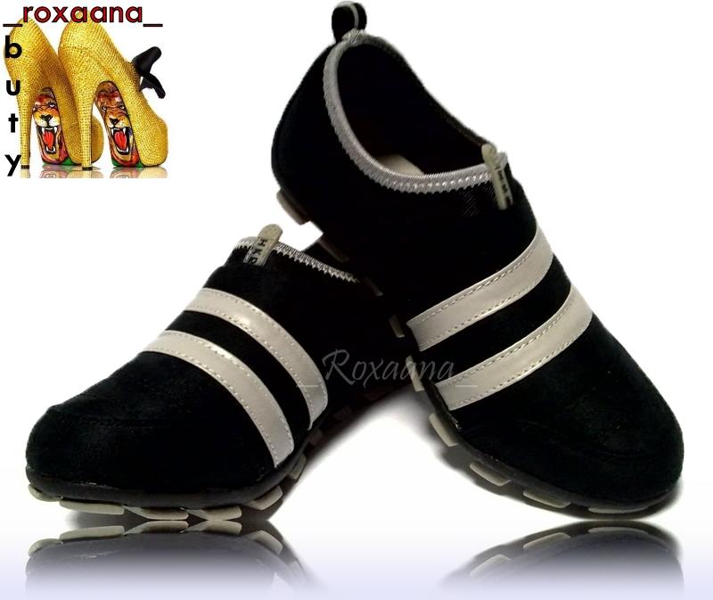 Roxaana. pl Czarne sportowe buty giętka podeszwa