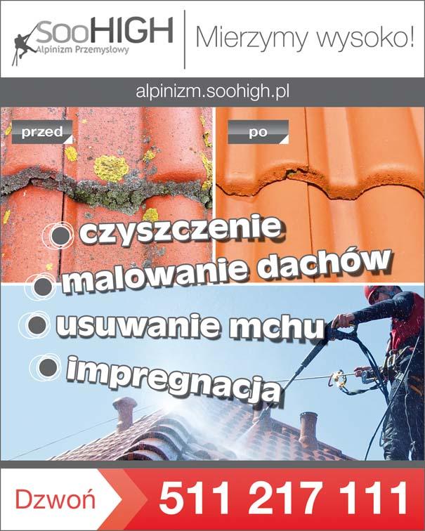 Czyszczenie dachów, usuwanie mchu, impregnacja