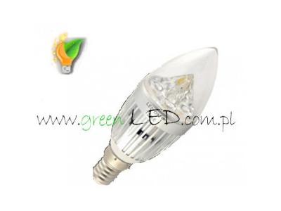 Żarówka E14 4x1W HP LED 230V 400LM świeczka barwa biała ciep - kliknij, aby powiększyć