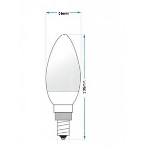 Żarówka LED E14 10x5630SMD 350LM świeczka barwa biała ciepła