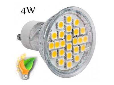 Żarówka LED GU10 smd z 24x5050 4,5W 230V barwa biała ciepła - kliknij, aby powiększyć
