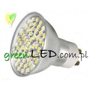 Żarówka LED GU10 60x3528 SMD 3W 230V barwa biała ciepła 